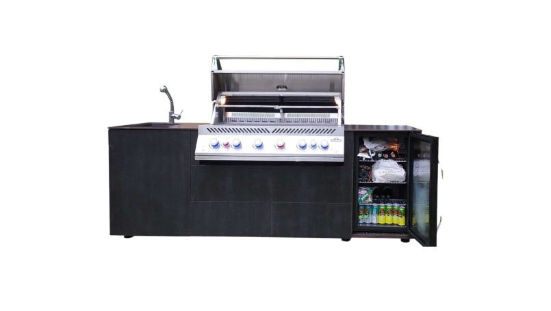 Küchenzeile mit Waschbecken Napolion Grill Kühlschrank